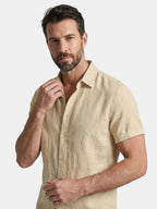 Men’s Cotton Linen Summer Shirt Lightweight Short Sleeve SnugBubs Australia