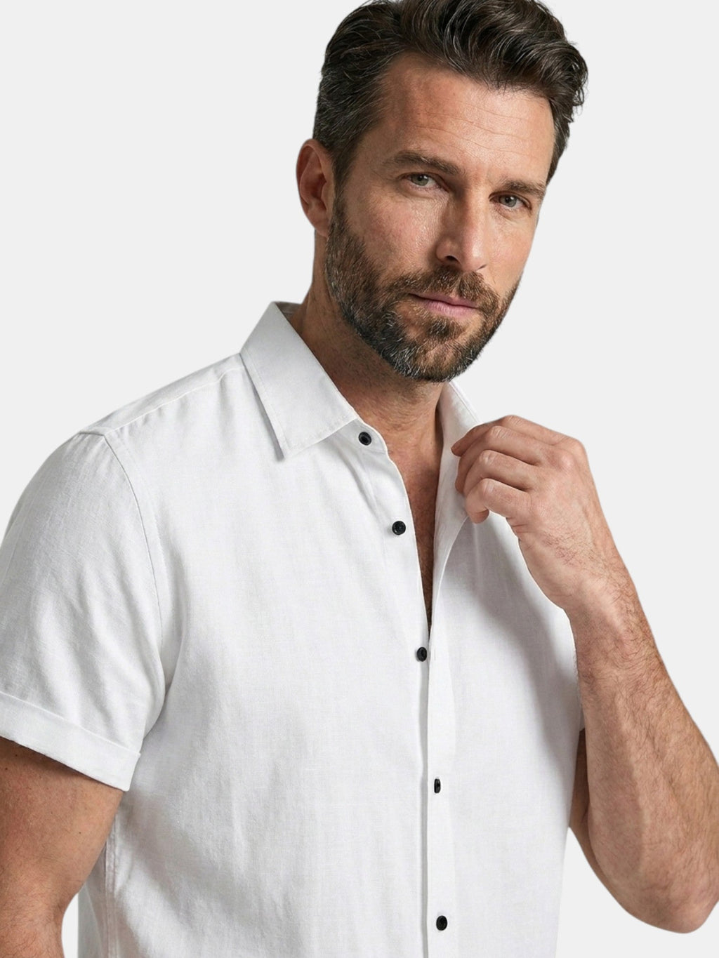 Men’s Cotton Linen Summer Shirt Lightweight Short Sleeve SnugBubs Australia