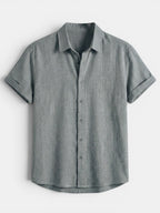 Men’s Cotton Linen Summer Shirt Lightweight Short Sleeve SnugBubs Australia