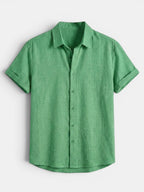 Men’s Cotton Linen Summer Shirt Lightweight Short Sleeve SnugBubs Australia