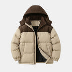 Men’s Hooded Puffer Jacket with Corduroy Winter Coat SnugBubs Australia