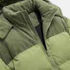 Men’s Hooded Puffer Jacket with Corduroy Winter Coat SnugBubs Australia