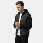 Men’s Hybrid Puffer Jacket Lightweight Hooded Winter Coat SnugBubs Australia