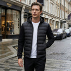 Men’s Hybrid Puffer Jacket Lightweight Hooded Winter Coat SnugBubs Australia