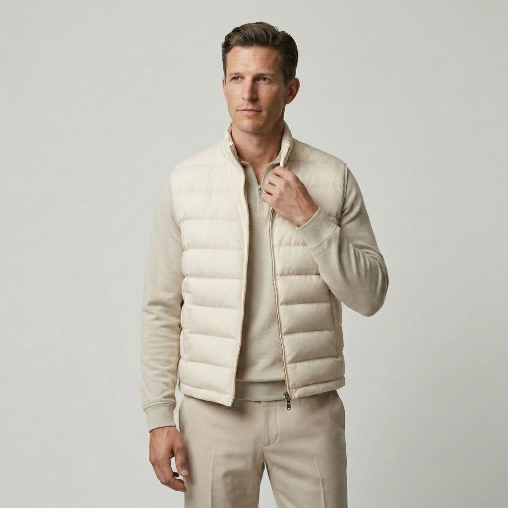 Men’s Lightweight Puffer Gilet Vest Sleeveless Winter Layer SnugBubs Australia
