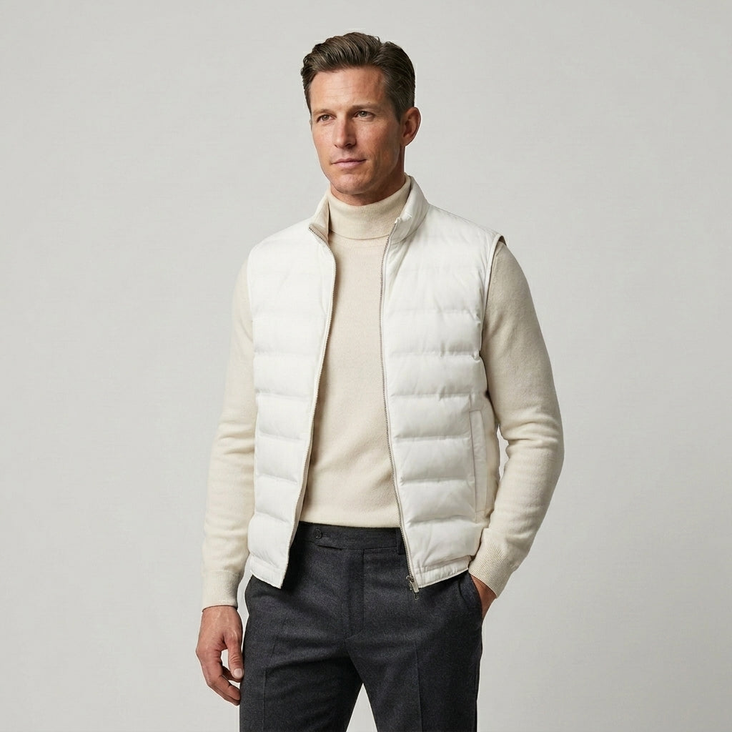 Men’s Lightweight Puffer Gilet Vest Sleeveless Winter Layer SnugBubs Australia