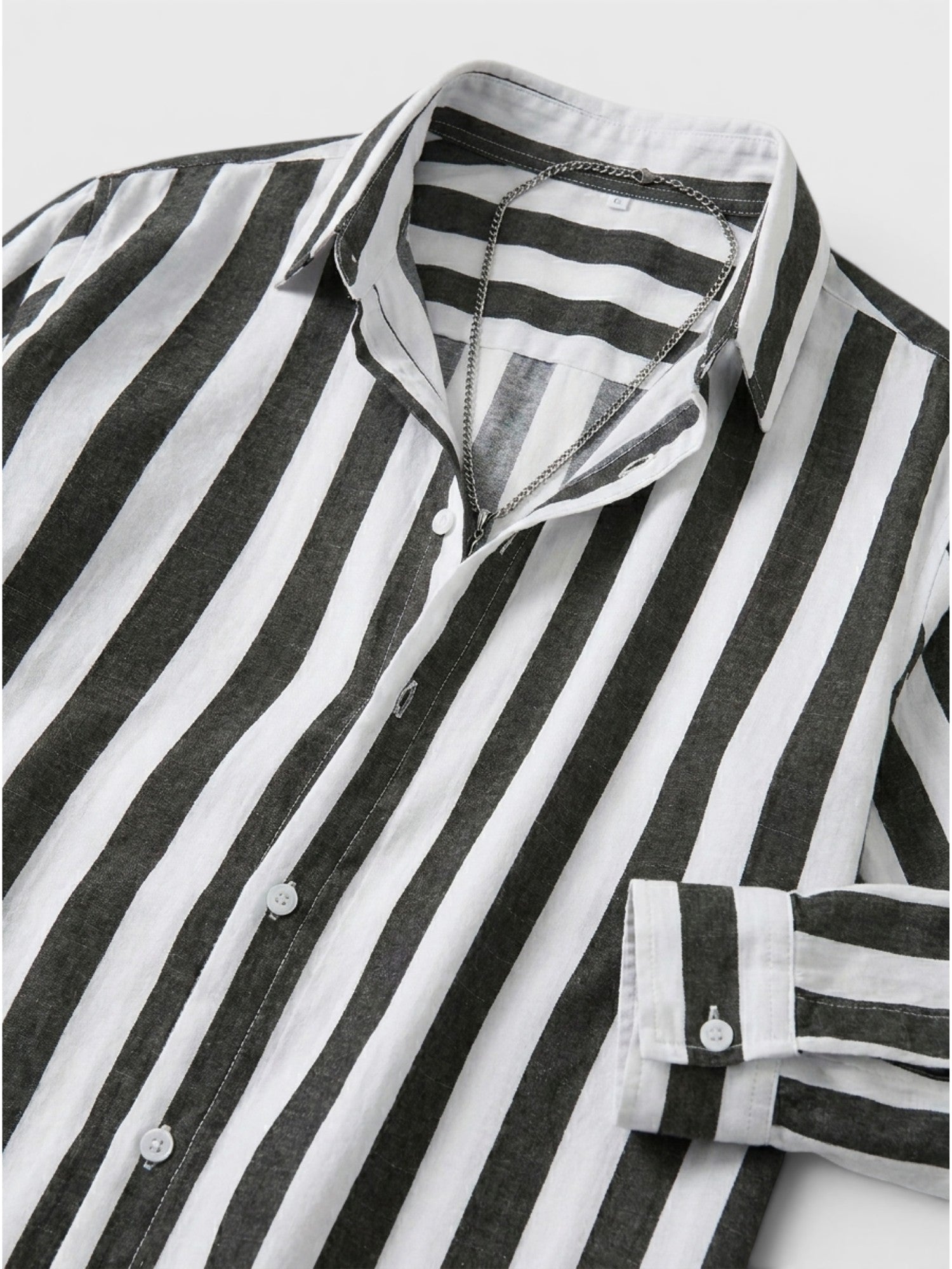 Men’s Linen Blend Striped Shirt Relaxed Summer Fit SnugBubs Australia