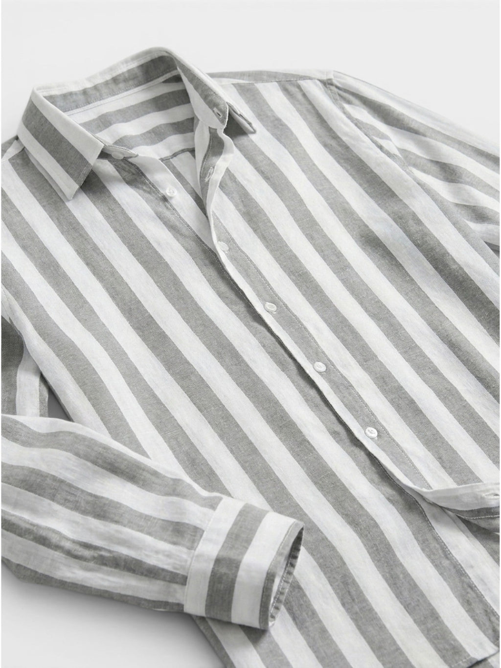 Men’s Linen Blend Striped Shirt Relaxed Summer Fit SnugBubs Australia