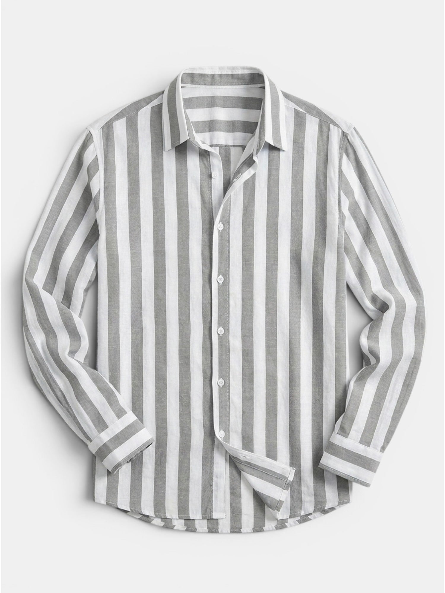 Men’s Linen Blend Striped Shirt Relaxed Summer Fit SnugBubs Australia