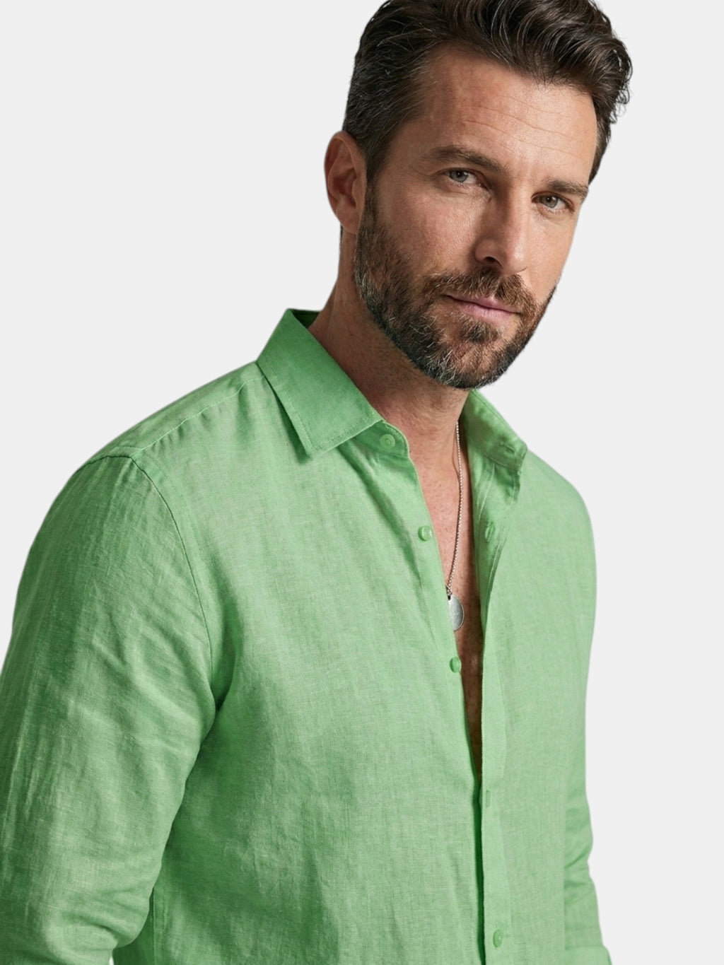 Men’s Linen Button Up Shirt Lightweight Summer Fit SnugBubs Australia
