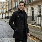 Men’s Luxury Wool Blend Overcoat Classic Tailored Fit SnugBubs Australia
