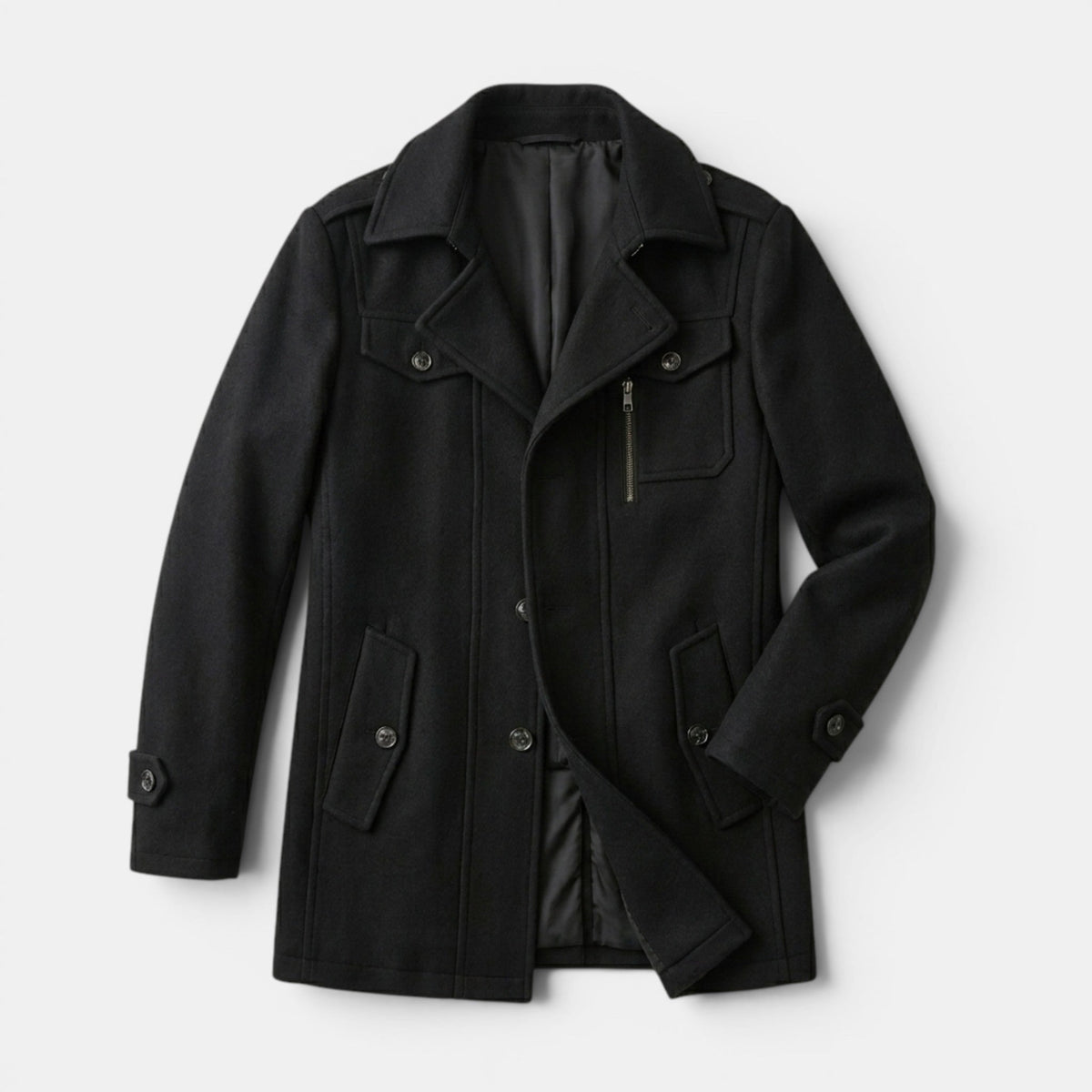 Men’s Luxury Wool Blend Overcoat Classic Tailored Fit SnugBubs Australia