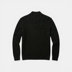 Men’s Quarter Zip Knit Sweater Classic Cable Texture SnugBubs Australia
