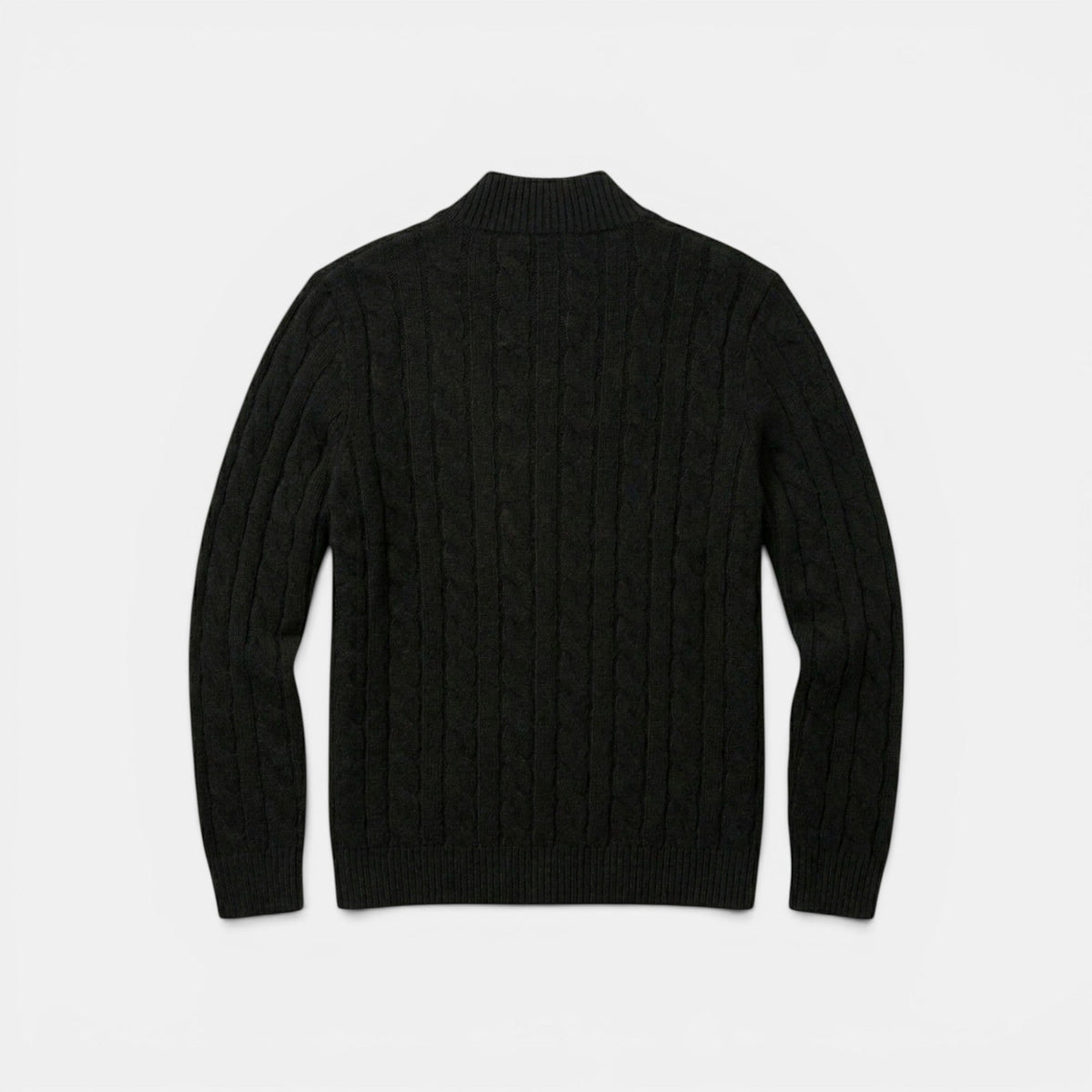 Men’s Quarter Zip Knit Sweater Classic Cable Texture SnugBubs Australia