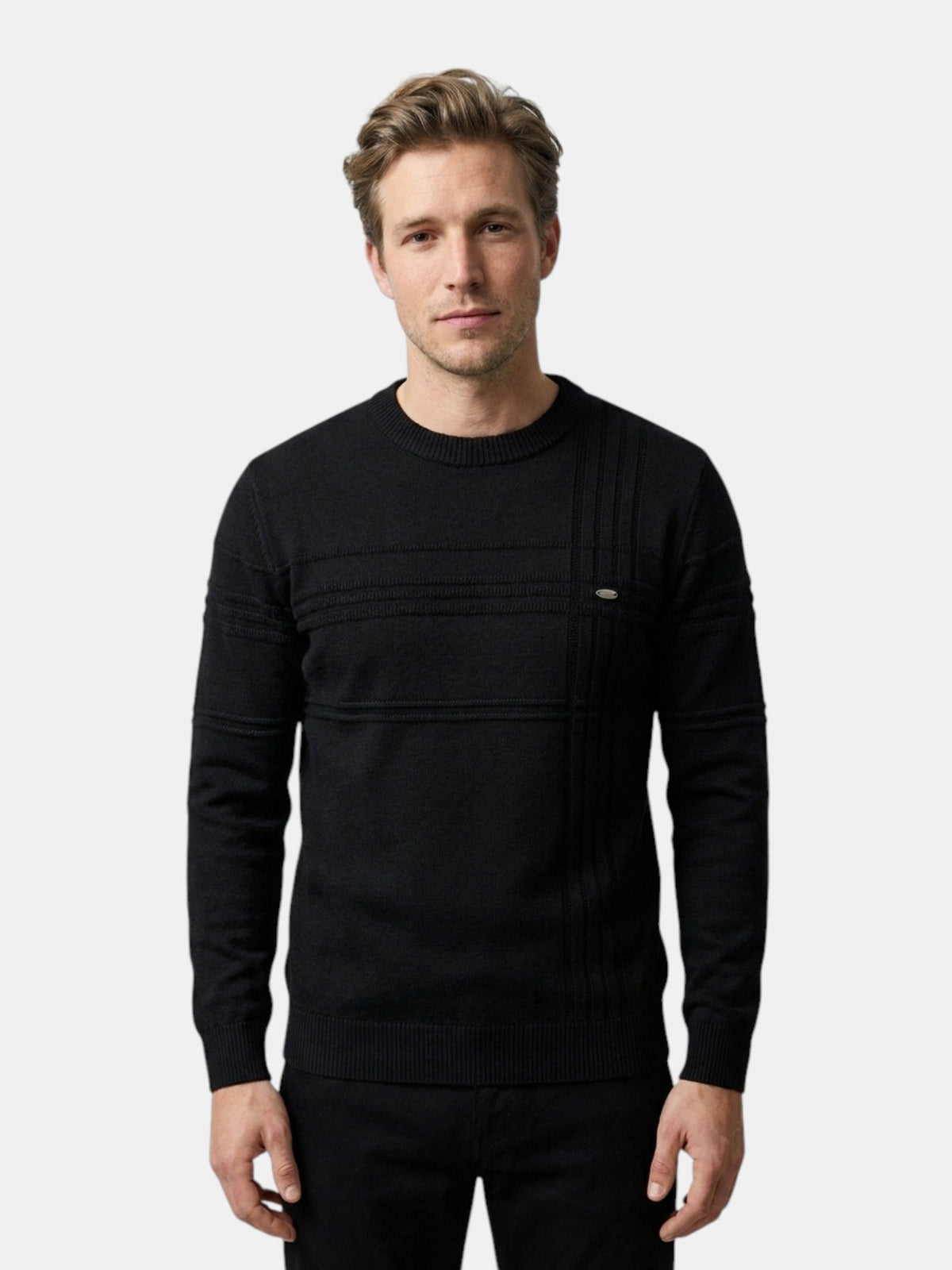 Men’s Soft Cotton Knit Sweater Classic Striped Pullover SnugBubs Australia