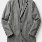 Men’s Wool Blend Coat Tailored Gray Winter Overcoat SnugBubs Australia