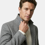 Men’s Wool Blend Coat Tailored Gray Winter Overcoat SnugBubs Australia