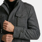 Men’s Wool Cashmere Overcoat Tailored Gray Winter Coat SnugBubs Australia