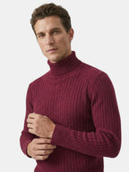Men’s Wool Turtleneck Sweater Warm Ribbed Knit Pullover SnugBubs Australia