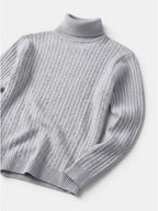 Men’s Wool Turtleneck Sweater Warm Ribbed Knit Pullover SnugBubs Australia