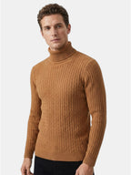 Men’s Wool Turtleneck Sweater Warm Ribbed Knit Pullover SnugBubs Australia