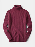 Men’s Wool Turtleneck Sweater Warm Ribbed Knit Pullover SnugBubs Australia