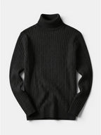 Men’s Wool Turtleneck Sweater Warm Ribbed Knit Pullover SnugBubs Australia