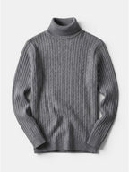 Men’s Wool Turtleneck Sweater Warm Ribbed Knit Pullover SnugBubs Australia