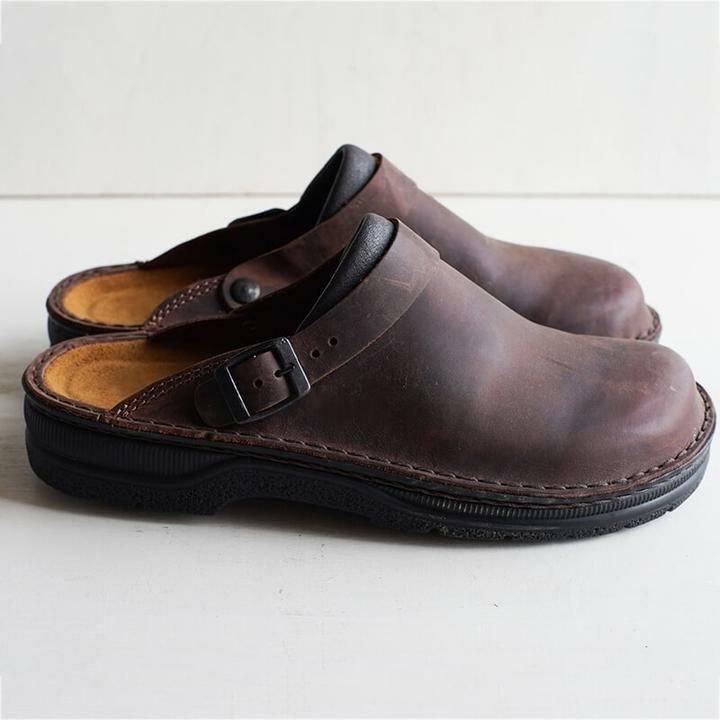 Men's Closed Toe Clogs with Adjustable Buckle Strap Brindle & Balance