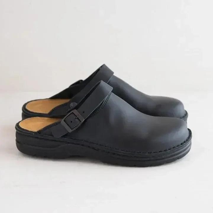 Men's Closed Toe Clogs with Adjustable Buckle Strap Brindle & Balance