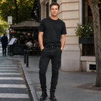 Men's Cargo Jeans with Slim Leg and Multi Pocket Design