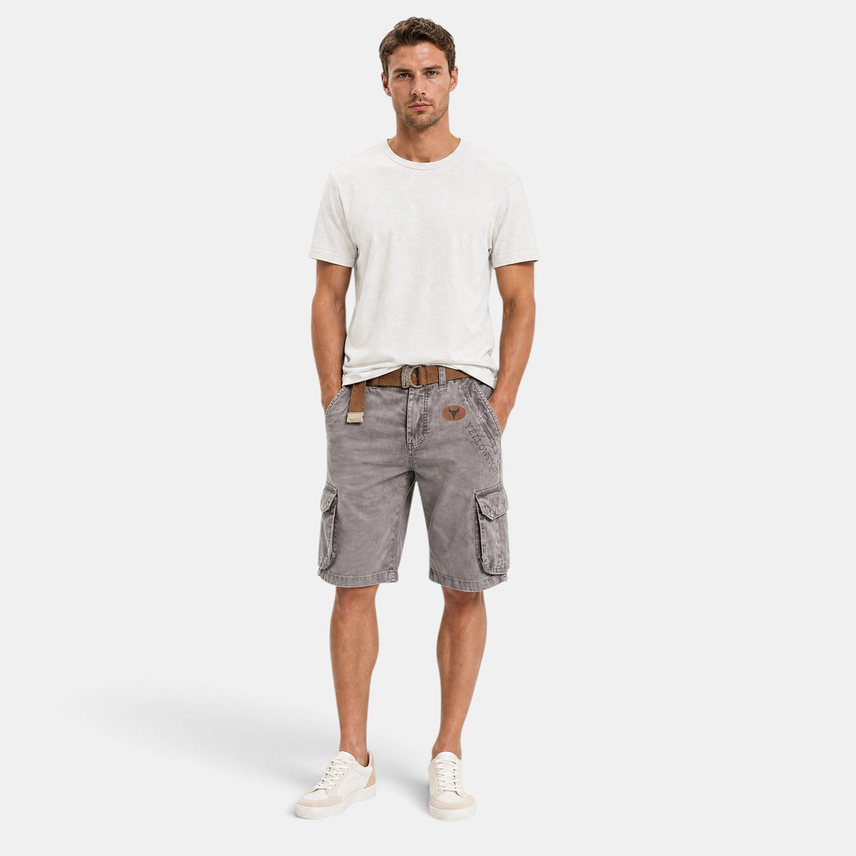 Men's Cargo Shorts with Multiple Pockets and Belt Loops