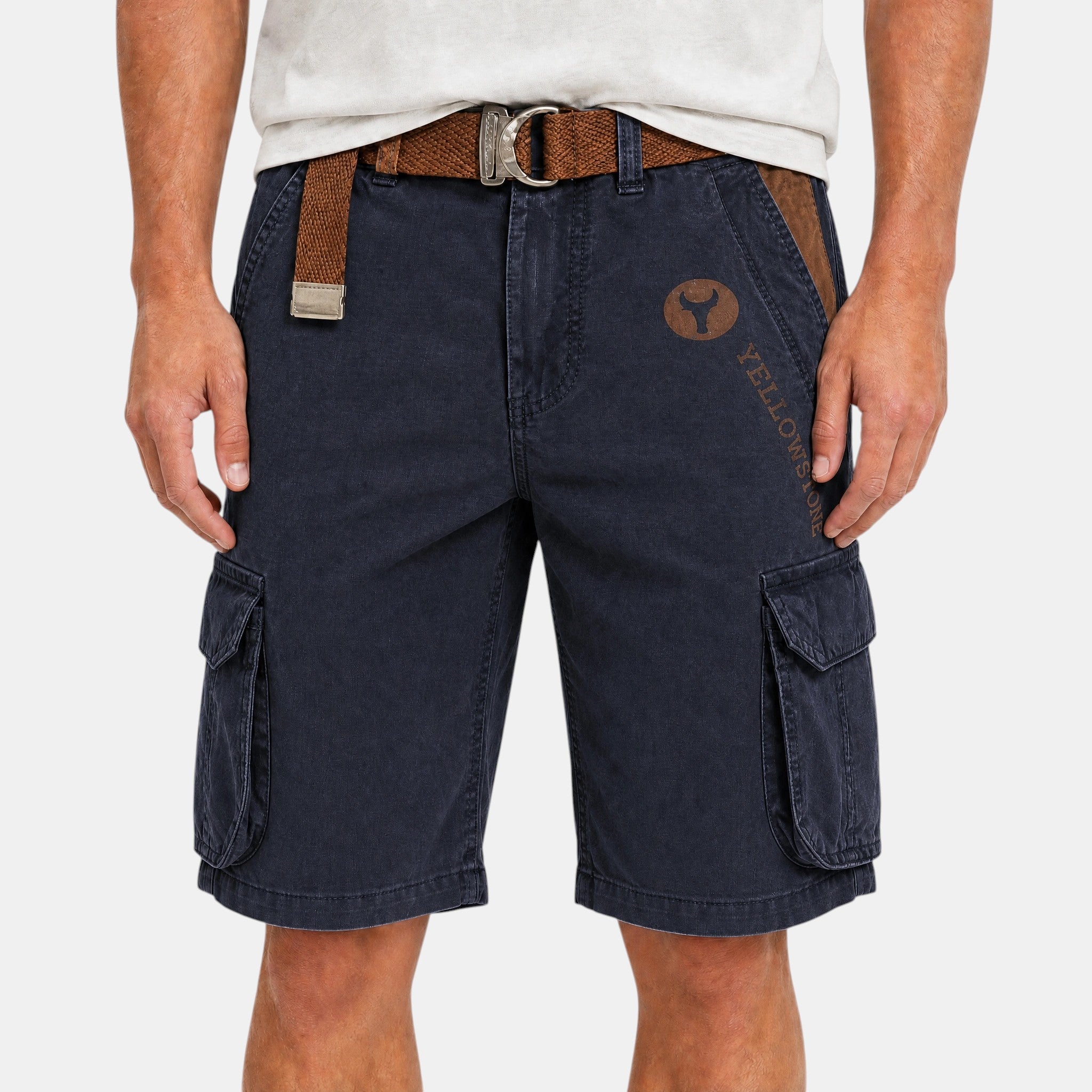 Men's Cargo Shorts with Multiple Pockets and Belt Loops