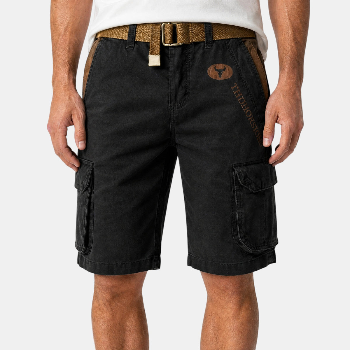 Men's Cargo Shorts with Multiple Pockets and Belt Loops