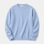 Men's Crew Neck Jumper with Ribbed Cuffs and Hem