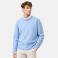Men's Crew Neck Jumper with Ribbed Cuffs and Hem