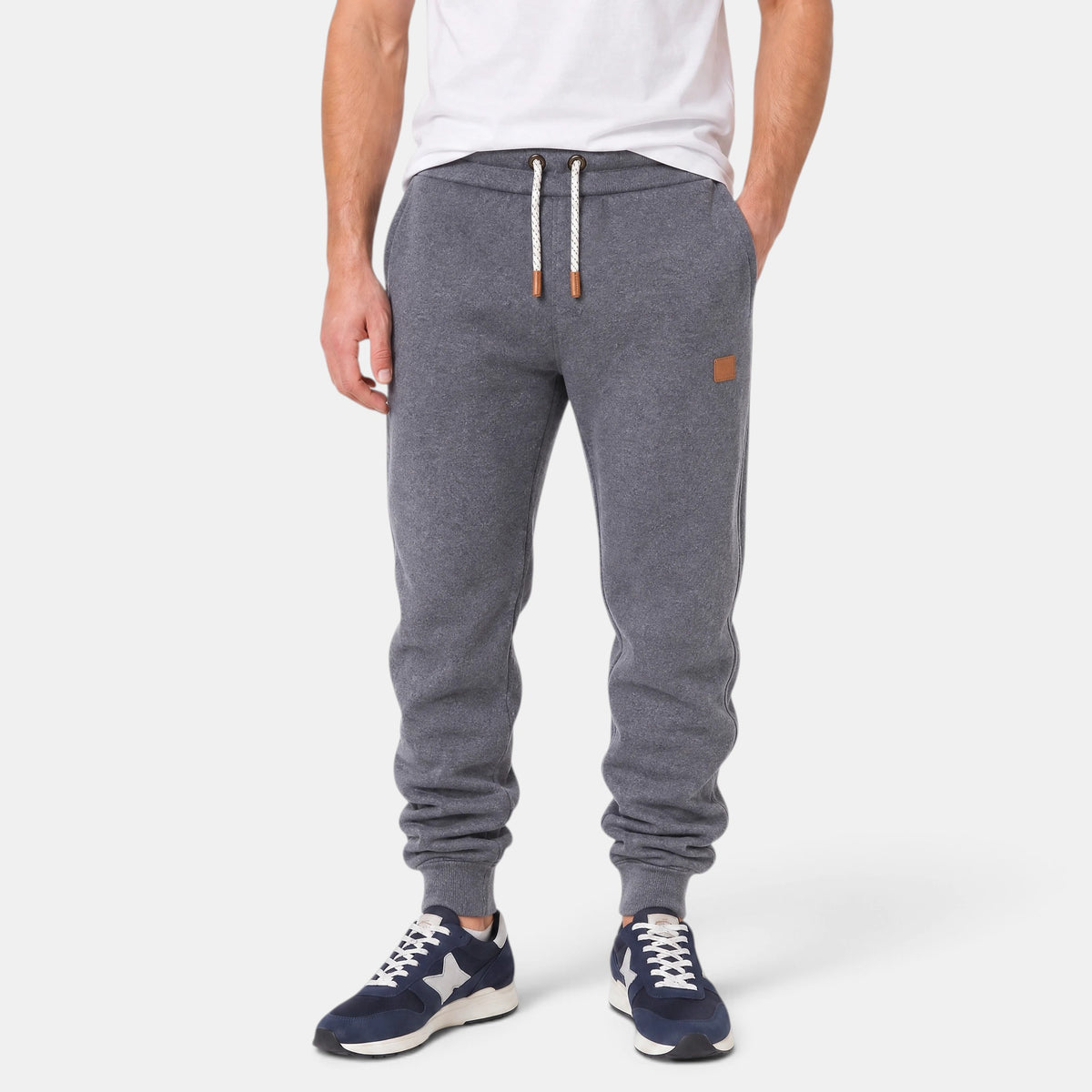Men's Jogger Trousers with Drawstring Waist and Cuffed Legs