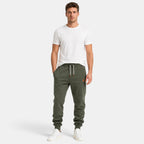 Men's Jogger Trousers with Drawstring Waist and Cuffed Legs
