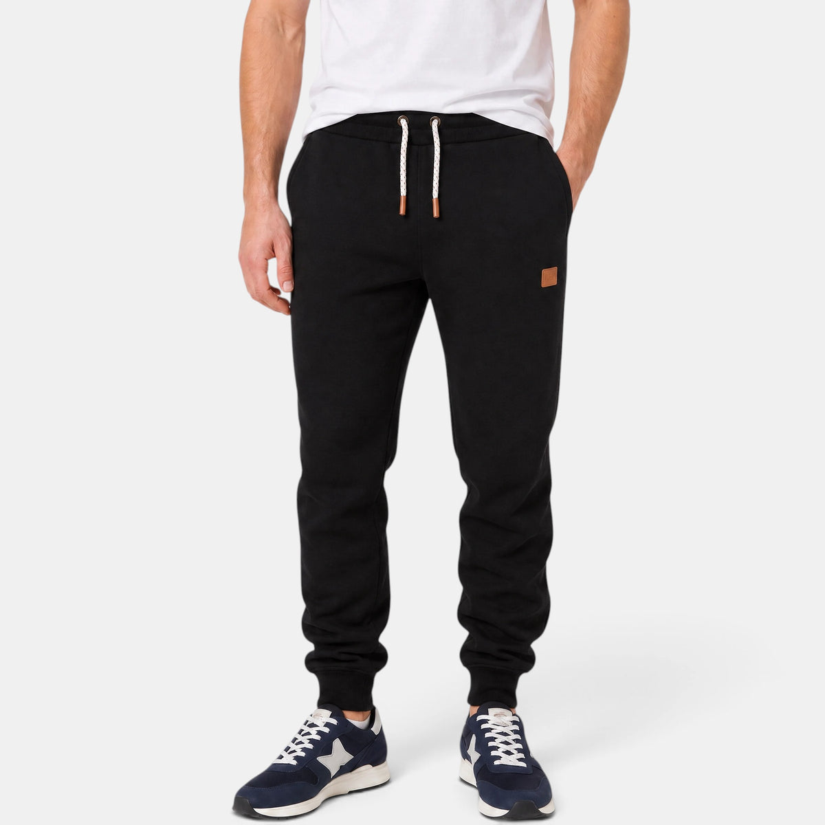 Men's Jogger Trousers with Drawstring Waist and Cuffed Legs