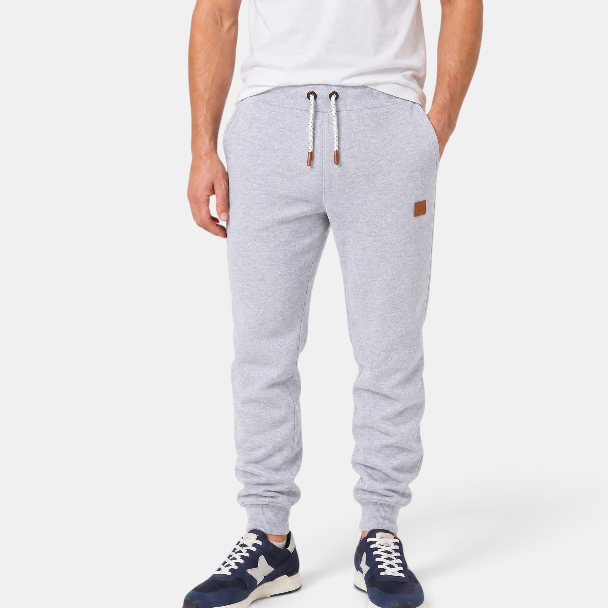 Men's Jogger Trousers with Drawstring Waist and Cuffed Legs