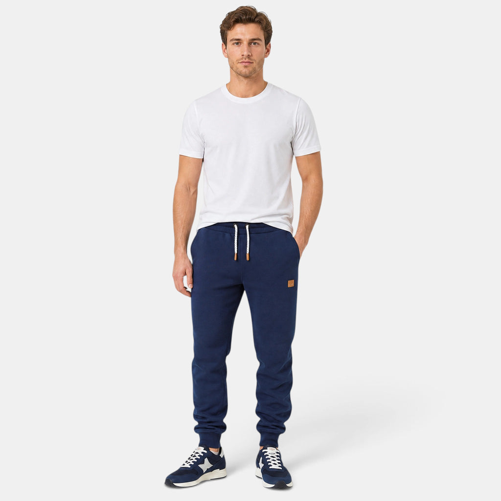 Men's Jogger Trousers with Drawstring Waist and Cuffed Legs