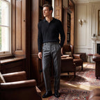 Men's Trousers with Pleated Front and Turn Up Hem