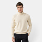 Men's Turtleneck Jumper with Long Sleeves and Ribbed Cuffs
