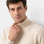 Men's Turtleneck Jumper with Long Sleeves and Ribbed Cuffs