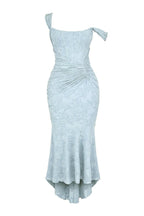 Sleeveless Corset Jacquard Lace Mermaid Dress with High-Low Hem for Women