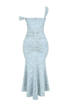 Sleeveless Corset Jacquard Lace Mermaid Dress with High-Low Hem for Women