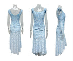 Sleeveless Corset Jacquard Lace Mermaid Dress with High-Low Hem for Women