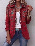 Women's Bohemian Paisley Ruffled Jacket for Effortless Style