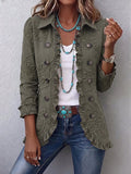 Women's Boho-Chic Floral Embroidered Ruffle Utility Jacket