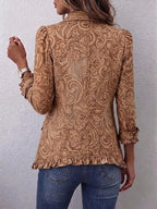 Women's Vintage Bohemian Flower Print Pleated Jacket for Every Occasion